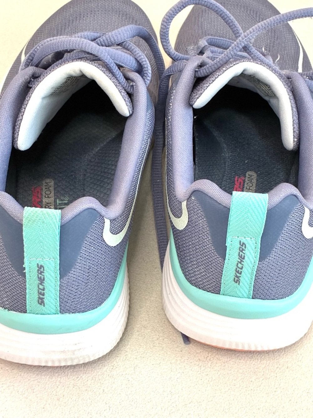 SKECHERS Relaxed Fit D'Lux Fitness Sneaker Shoes Women 8.5 Blue Mesh Air Cooled - Picture 6 of 13